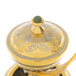 Икорница "Стерлядка" из нефрита Златоуст