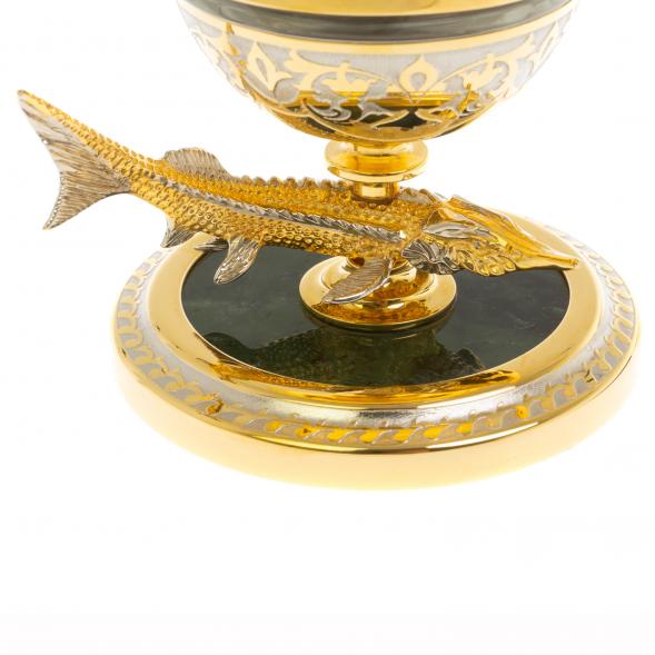 Икорница &amp;quot;Стерлядка&amp;quot; из нефрита Златоуст 130032