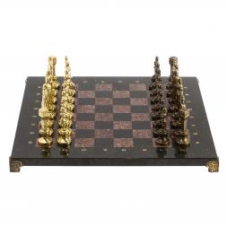 Шахматы &amp;quot;Ренессанс&amp;quot; доска 36х36 см змеевик, лемезит фигуры цвет бронза-золото