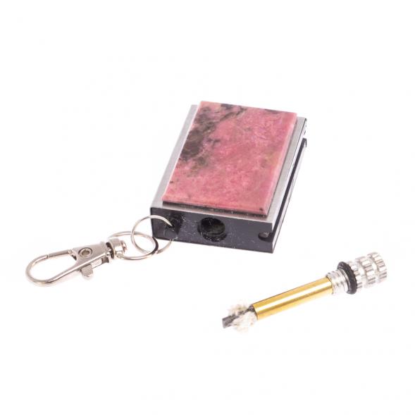 Брелок огниво &amp;quot;Вечная спичка&amp;quot; с накладкой из камня родонит 2,8х1,3х5 см 126683