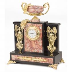 Интерьерные часы из камня и бронзы "Изобилие" креноид