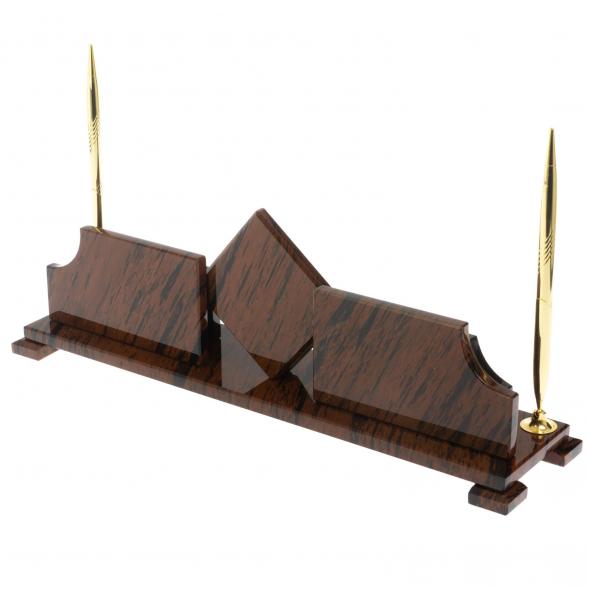 Настольный набор &amp;quot;Ромб&amp;quot; из обсидиана 128704