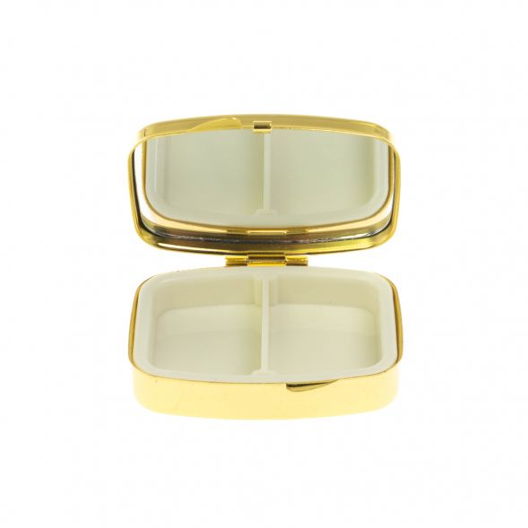 Таблетница на 2 отделения камень чароит цвет золото 129076