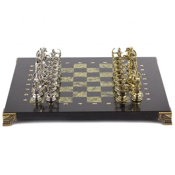 Шахматы подарочные &amp;quot;Римские лучники&amp;quot; 28х28 см из змеевика 120744