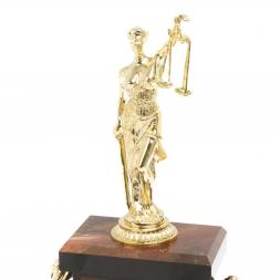 Часы из бронзы "Фемида" камень яшма