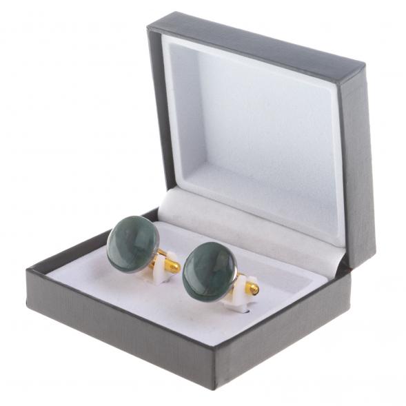 Запонки камень офит круглые 124423