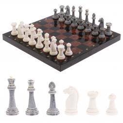 Шахматы &amp;quot;Стаунтон&amp;quot; из мрамолита 40х40 см лемезит / змеевик