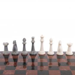 Шахматы &amp;quot;Стаунтон&amp;quot; из мрамолита 40х40 см лемезит / змеевик