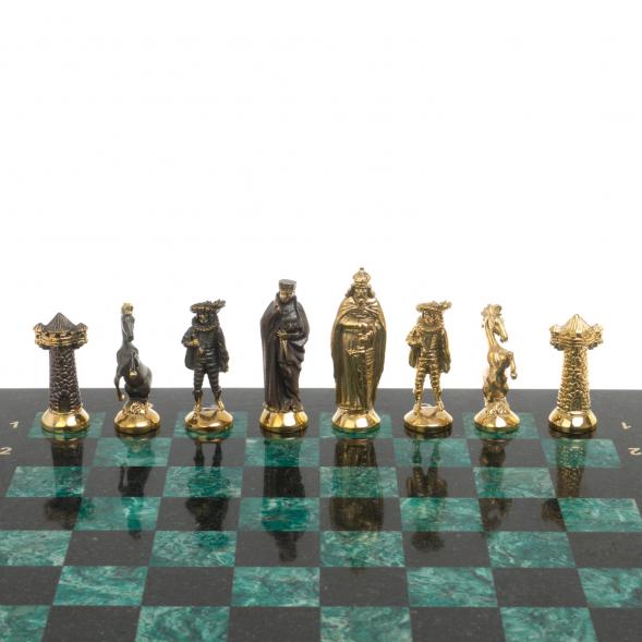 Подарочные шахматы &amp;quot;Средневековье&amp;quot; бронза змеевик 40х40 см 126912