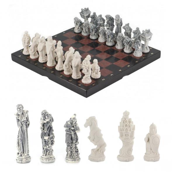 Шахматы сувенирные &amp;quot;Русские сказки&amp;quot; камень лемезит 40х40 см 118056