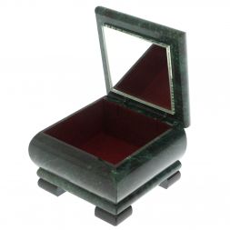 Шкатулка &amp;quot;Мишки&amp;quot; из змеевика 10х10х7 см