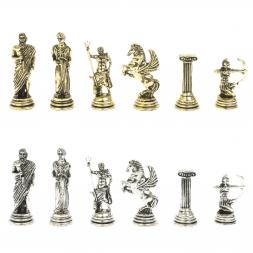 Шахматы настольные "Римские лучники" 28х28 см из камня лемезит