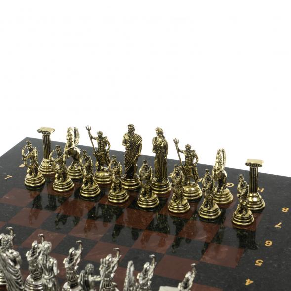 Шахматы настольные &amp;quot;Римские лучники&amp;quot; 28х28 см из камня лемезит 120745