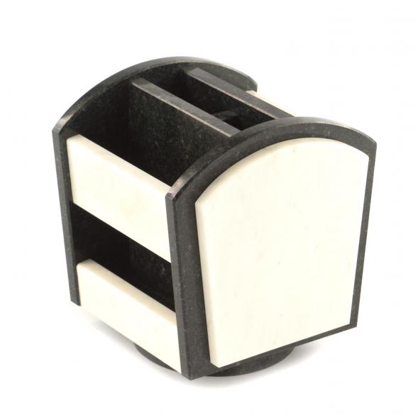 Органайзер настольный из мрамора и змеевика вращающийся 121246