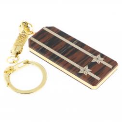 Брелок погон "Подполковник" камень обсидиан