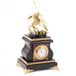 Настольные часы "Святой Георгий" бронза яшма