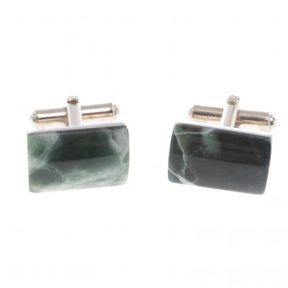 Запонки камень офит прямоугольные 124424