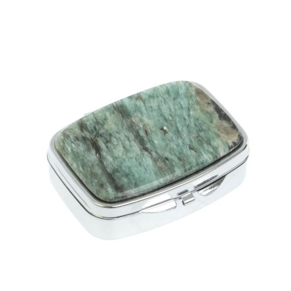 Таблетница на 2 отделения камень парагонит цвет серебро 127784