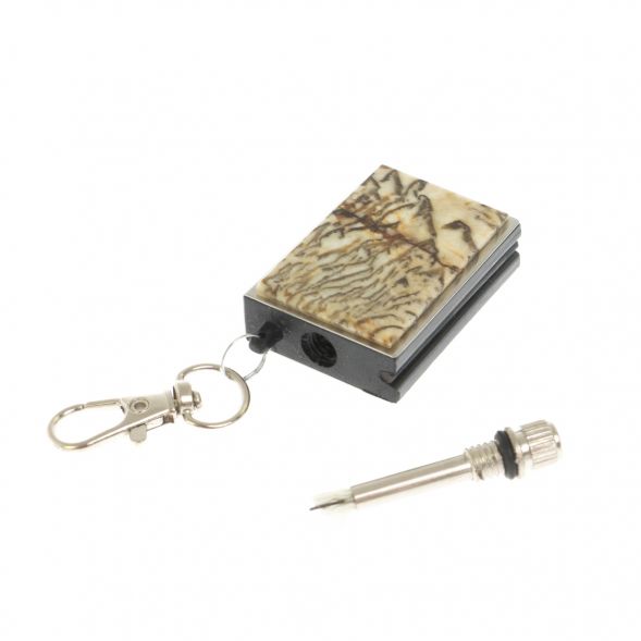 Брелок огниво &amp;quot;Вечная спичка&amp;quot; с накладкой из камня пегматит серый 2,8х1,3х5 см 129308
