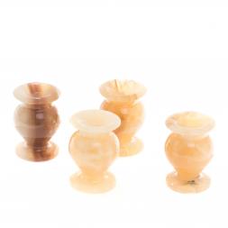 Подсвечник церковный из медового оникса 5,2х7,5 см (2х4)