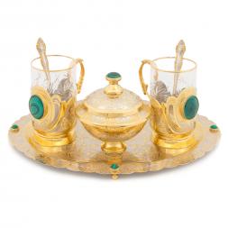 Чайный набор &amp;quot;Малахитовый&amp;quot; в подарочной упаковке Златоуст