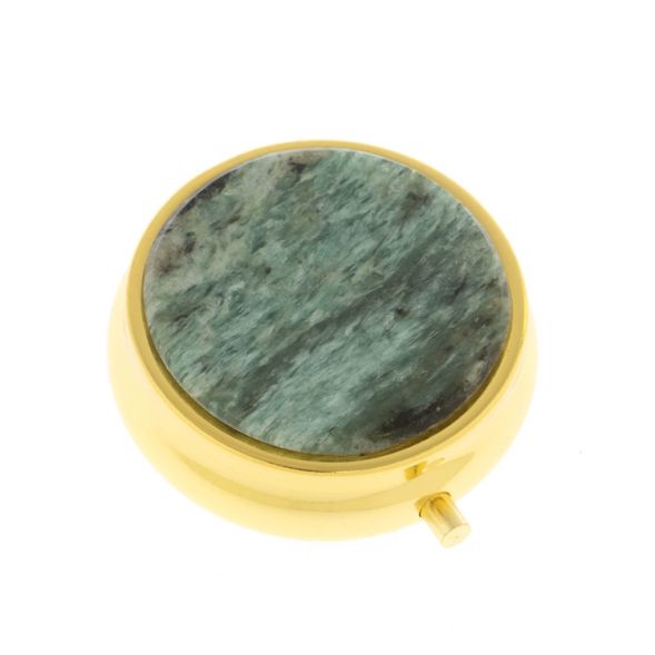 Таблетница на 3 отсека камень парагонит цвет золото 127785