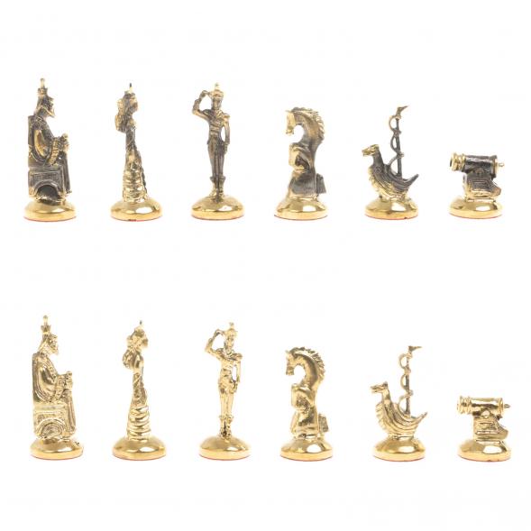Шахматы &amp;quot;Итальянская война&amp;quot; фигуры бронза доска 28х28 см из лемезита 128250