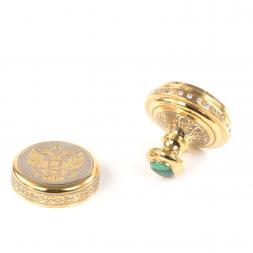 Оснастка для печати &amp;quot;Герб России&amp;quot; камень малахит Златоуст