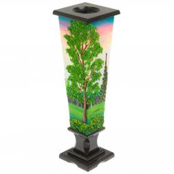 Ваза &amp;quot;Лето&amp;quot; черный змеевик каменная крошка 12х12х34 см