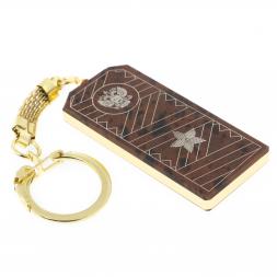 Брелок погон "Генерал" камень обсидиан