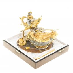 Икорница &amp;quot;Дед с осетром&amp;quot; агат Златоуст