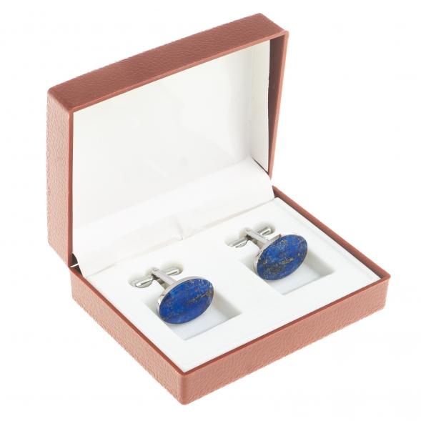 Запонки камень лазурит овальные 123835