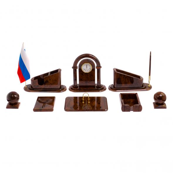 Настольный набор &amp;quot;Гренада&amp;quot; коричневый обсидиан 124722