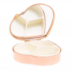 Таблетница &amp;quot;Сердце&amp;quot; на 3 отделения малахит цвет красное золото