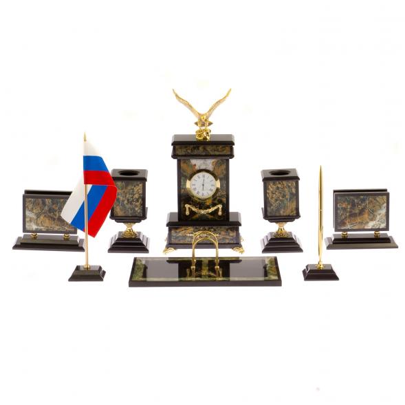 Письменный набор &amp;quot;Орел&amp;quot; камень офиокальцит 125311