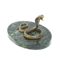 Статуэтка &amp;quot;Королевская кобра&amp;quot; на подставке из шабровского змеевика