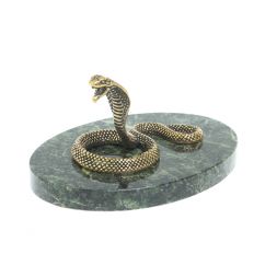 Статуэтка &amp;quot;Королевская кобра&amp;quot; на подставке из шабровского змеевика