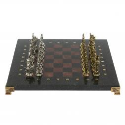 Шахматы "Троянская война" 28х28 см из лемезита