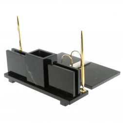 Настольный набор &amp;quot;Офисный&amp;quot; для канцелярских принадлежностей камень мрамор