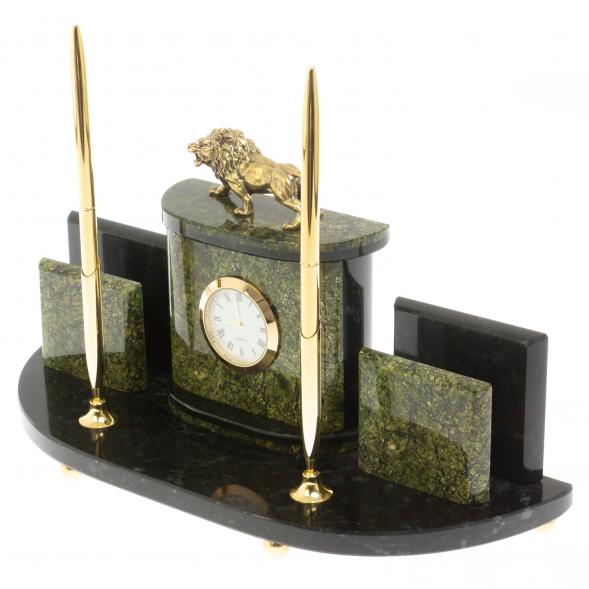 Письменный прибор &amp;quot;Лев&amp;quot; из змеевика 129580