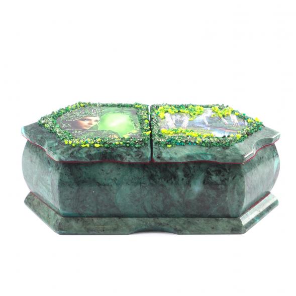 Шкатулка с двумя отделениями &amp;quot;Хозяйка медной горы / Березки&amp;quot; 20х10х7,5 см 121439