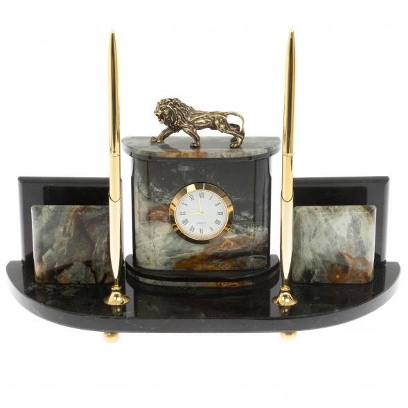 Настольный прибор &amp;quot;Лев&amp;quot; из офиокальцита 129709