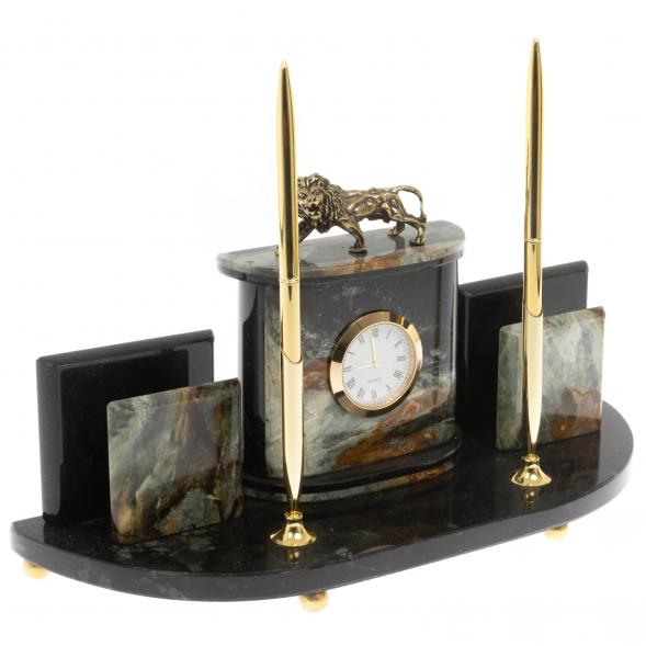 Настольный прибор &amp;quot;Лев&amp;quot; из офиокальцита 129709