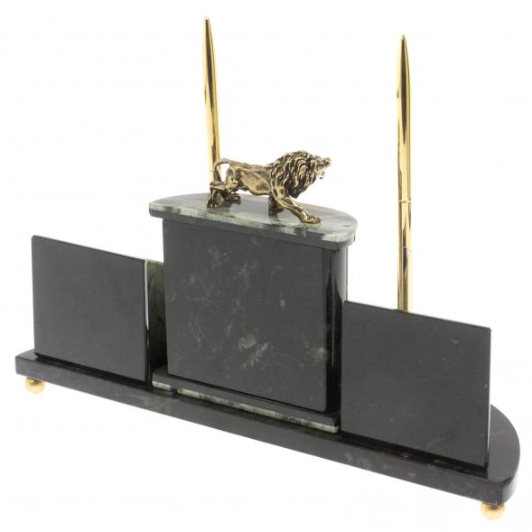 Настольный прибор &amp;quot;Лев&amp;quot; из офиокальцита 129709