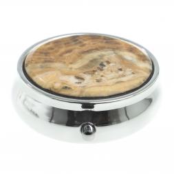 Таблетница с делителем на 3 отсека камень оникс цвет серебро