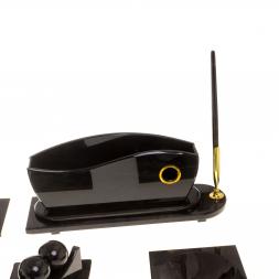 Письменный прибор "Арка" из черного обсидиана