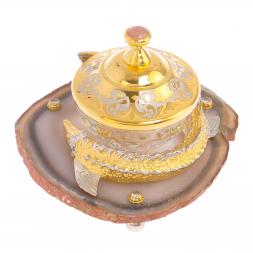 Икорница "Осетр" на агате Златоуст