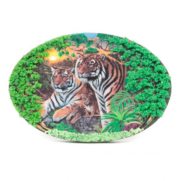 Панно из камня на подставке &amp;quot;Тигриная семья&amp;quot; 116892