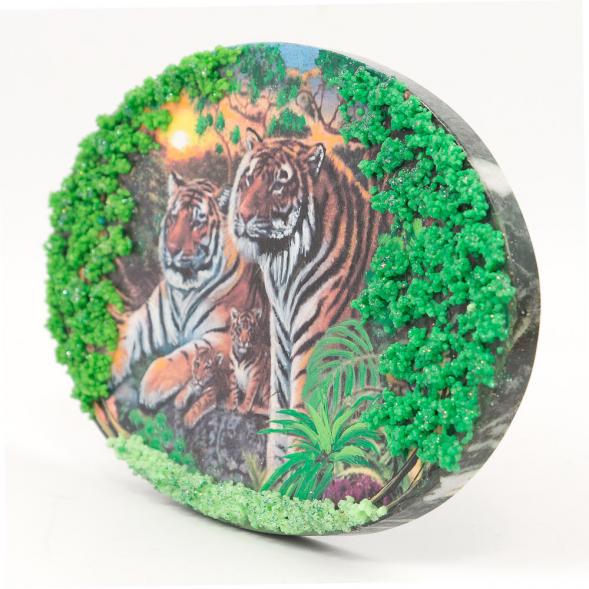 Панно из камня на подставке &amp;quot;Тигриная семья&amp;quot; 116892