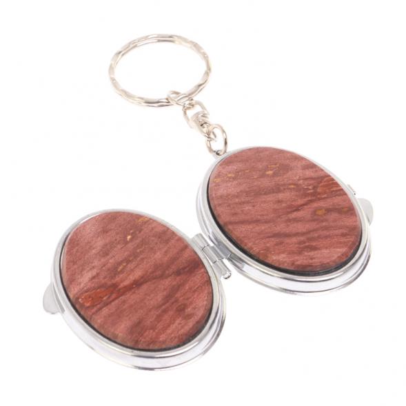 Складное зеркало брелок из яшмы овальное 126539